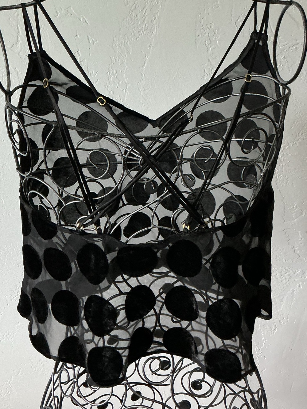Victoria’s Secret Sheer Black Raised Polka Dot Cami - Picture 7 of 8